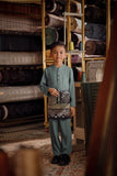 Bendahara Bespoke Fit Kids Baju Melayu Cekak Musang - Dusty Turquoise
