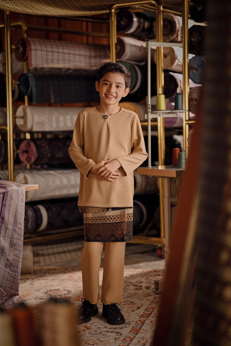 Bendahara Smart Fit Kids Baju Melayu Teluk Belanga - Cuban Sand