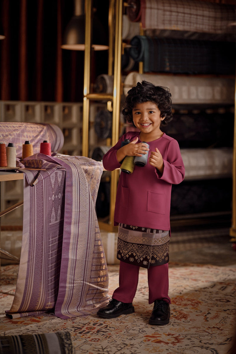 Bendahara Smart Fit Kids Baju Melayu Teluk Belanga - Violet Quartz