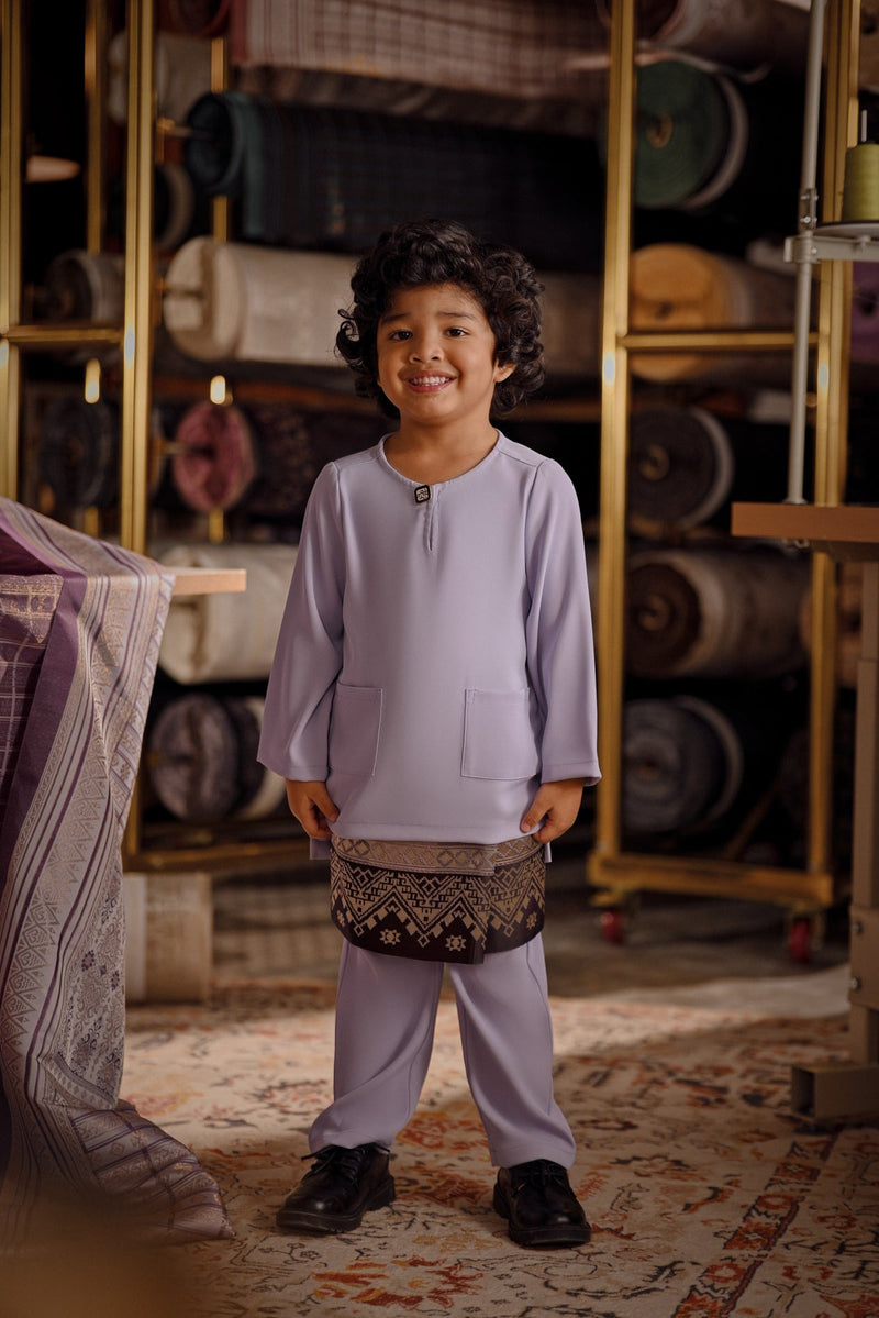 Bendahara Smart Fit Kids Baju Melayu Teluk Belanga - Light Lavender