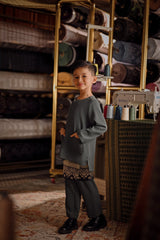 Bendahara Smart Fit Kids Baju Melayu Teluk Belanga - Gunmetal