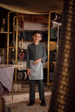 Bendahara Bespoke Fit Kids Baju Melayu Cekak Musang - Gunmetal