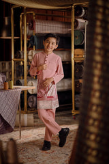 Bendahara Bespoke Fit Kids Baju Melayu Cekak Musang - Blush Pink