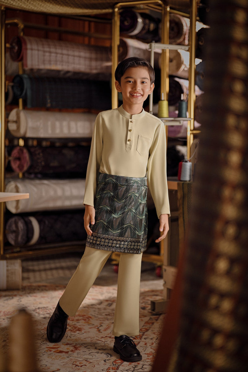 Bendahara Bespoke Fit Kids Baju Melayu Cekak Musang - Aloe Wash