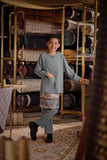 Bendahara Smart Fit Kids Baju Melayu Teluk Belanga - Mineral Blue