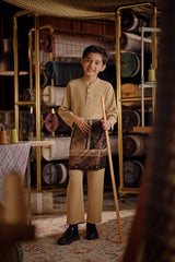 Bendahara Bespoke Fit Kids Baju Melayu Cekak Musang - Safari