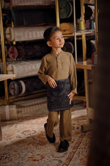 Bendahara Bespoke Fit Kids Baju Melayu Cekak Musang - Teak