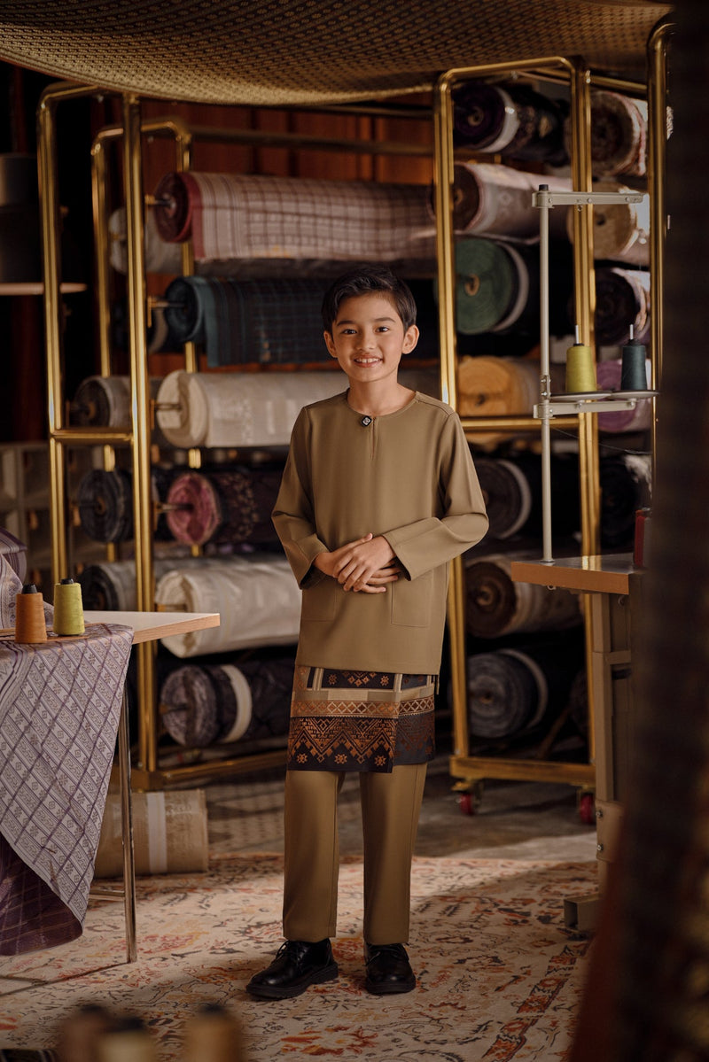 Bendahara Smart Fit Kids Baju Melayu Teluk Belanga - Teak