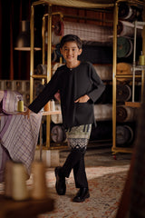 Bendahara Smart Fit Kids Baju Melayu Teluk Belanga - Black