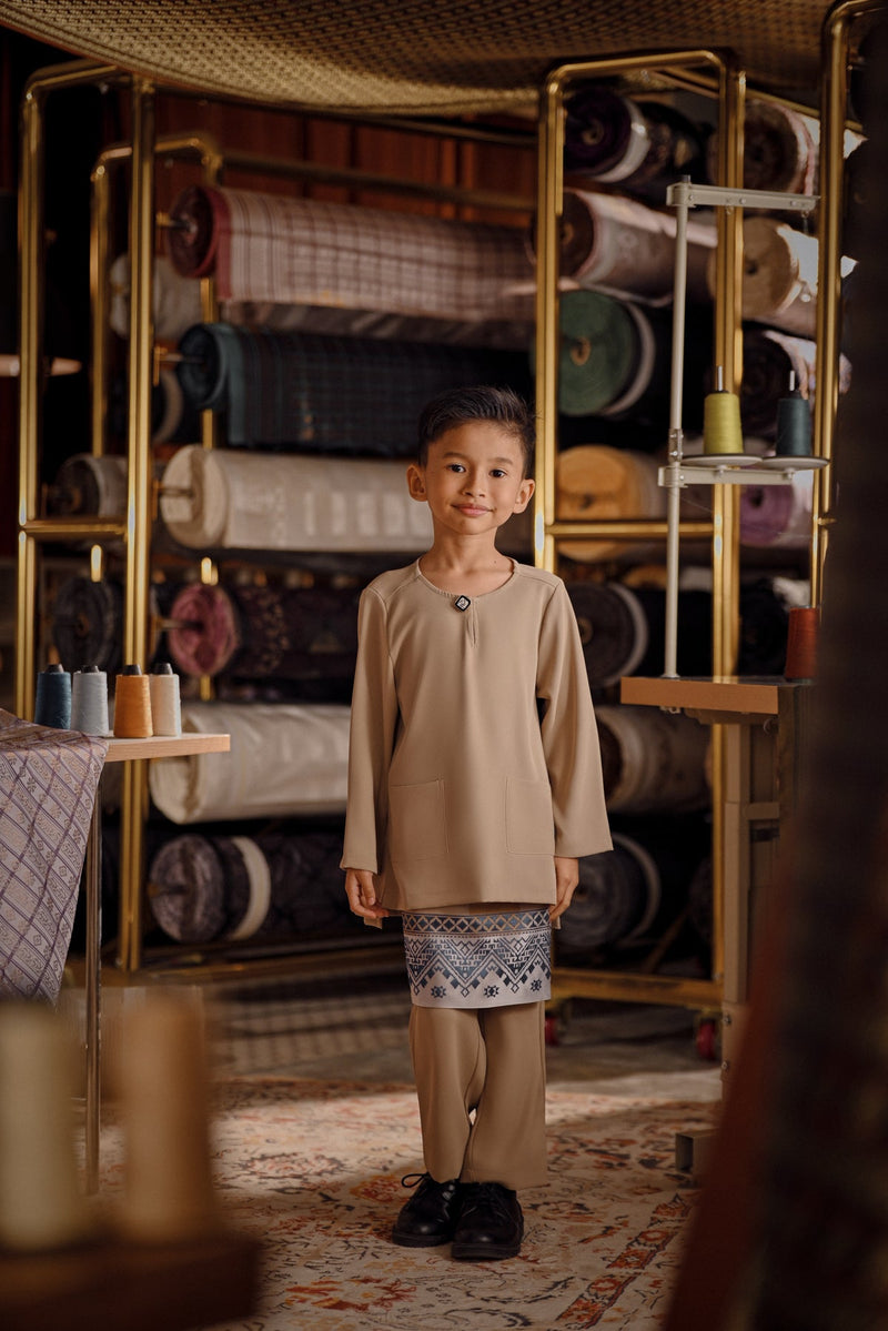 Bendahara Smart Fit Kids Baju Melayu Teluk Belanga - Silver Mink