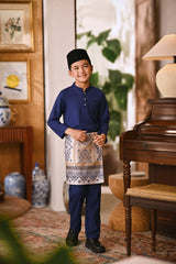 Arjuna Bespoke Fit Kids Baju Melayu Cekak Musang - Navy