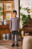 Arjuna Smart Fit Kids Baju Melayu Teluk Belanga - Snow grey