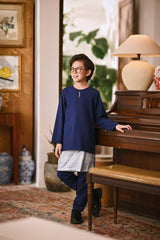 Arjuna Smart Fit Kids Baju Melayu Teluk Belanga - Navy