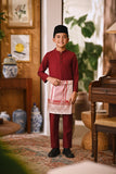 Arjuna Bespoke Fit Kids Baju Melayu Cekak Musang - Ruby Maroon