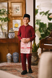 Arjuna Bespoke Fit Kids Baju Melayu Cekak Musang - Ruby Maroon