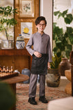 Arjuna Bespoke Fit Kids Baju Melayu Cekak Musang - Snow grey