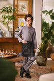 Arjuna Bespoke Fit Kids Baju Melayu Cekak Musang - Snow grey