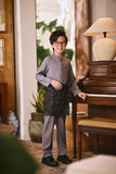 Arjuna Bespoke Fit Kids Baju Melayu Cekak Musang - Snow grey