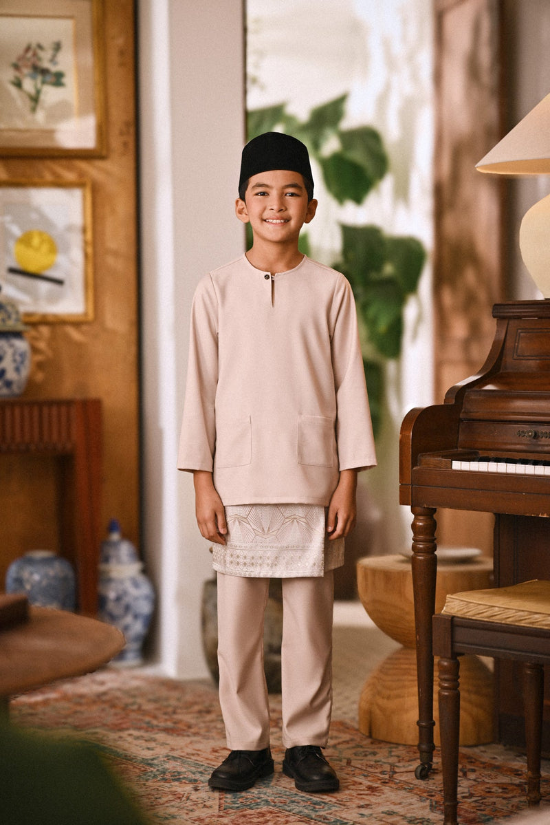 Arjuna Smart Fit Kids Baju Melayu Teluk Belanga - Light Champagne