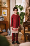 Arjuna Smart Fit Kids Baju Melayu Teluk Belanga - Ruby Maroon