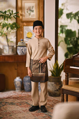 Arjuna Bespoke Fit Kids Baju Melayu Cekak Musang - British Khaki