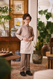 Arjuna Bespoke Fit Kids Baju Melayu Cekak Musang - Mocha