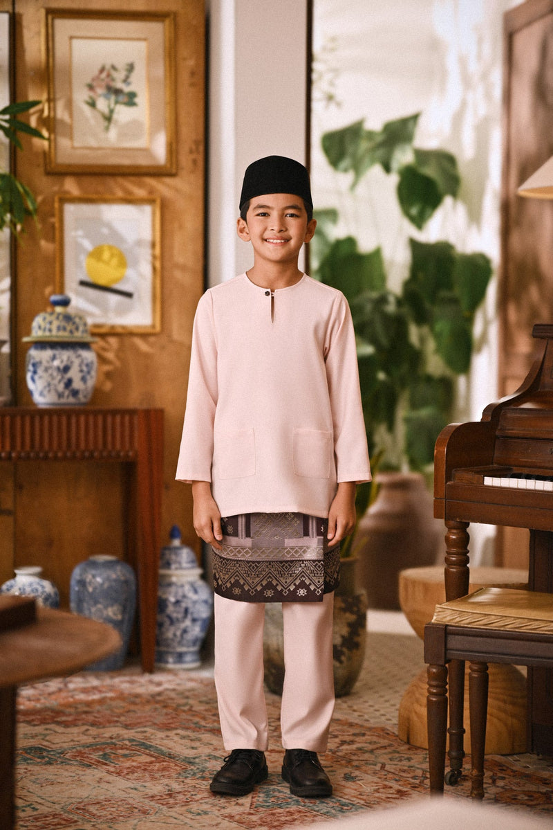 Arjuna Smart Fit Kids Baju Melayu Teluk Belanga - Rosewater