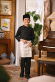 Arjuna Bespoke Fit Kids Baju Melayu Cekak Musang - Black