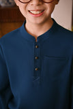 Arjuna Bespoke Fit Kids Baju Melayu Cekak Musang - Teal Blue