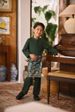 Arjuna Bespoke Fit Kids Baju Melayu Cekak Musang - Emerald Green