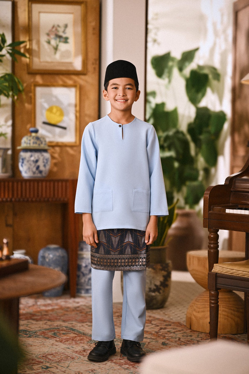 Arjuna Smart Fit Kids Baju Melayu Teluk Belanga - Powder Blue