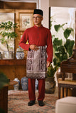 Arjuna Bespoke Fit Baju Melayu Cekak Musang - Maroon