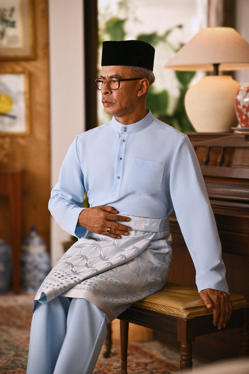 Arjuna Bespoke Fit Baju Melayu Cekak Musang - Powder Blue