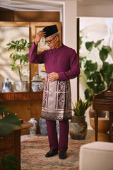 Arjuna Bespoke Fit Baju Melayu Cekak Musang - Eggplant Purple