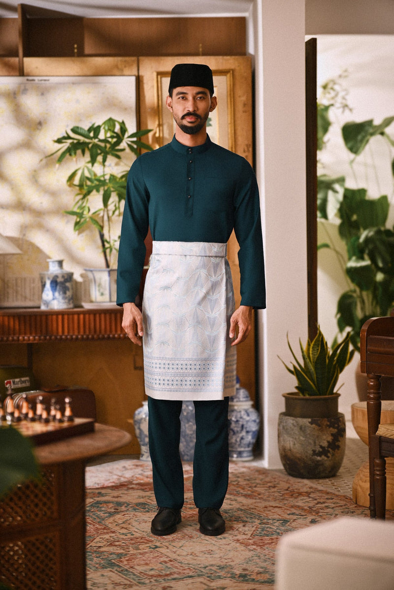 Arjuna Bespoke Fit Baju Melayu Cekak Musang - Midnight Teal