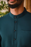 Arjuna Bespoke Fit Baju Melayu Cekak Musang - Midnight Teal