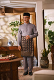 Arjuna Bespoke Fit Baju Melayu Cekak Musang - Snow grey