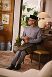 Arjuna Bespoke Fit Baju Melayu Cekak Musang - Snow grey