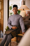 Arjuna Bespoke Fit Baju Melayu Cekak Musang - Snow grey