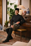 Arjuna Bespoke Fit Baju Melayu Cekak Musang - Black