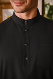 Arjuna Bespoke Fit Baju Melayu Cekak Musang - Black