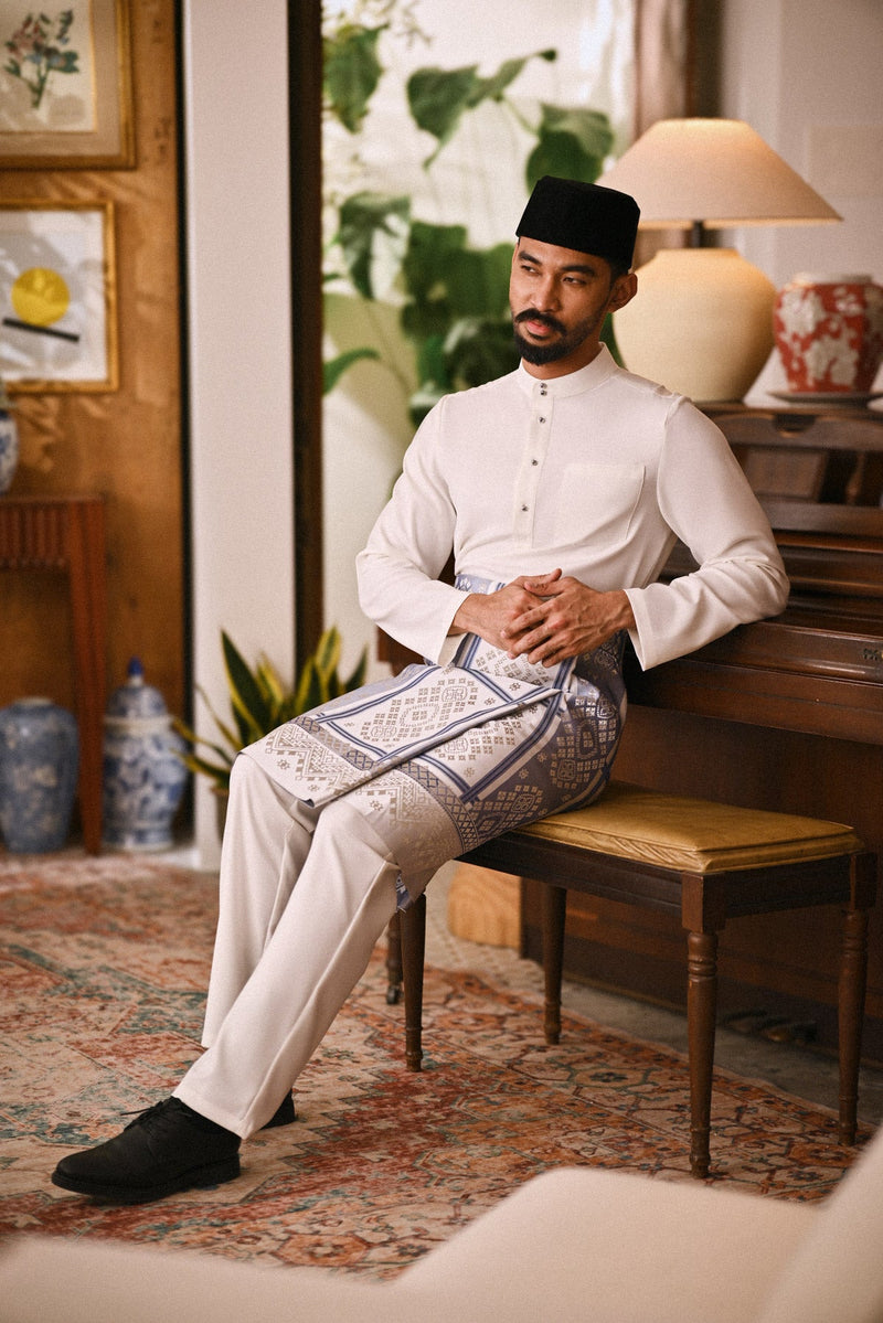 Arjuna Bespoke Fit Baju Melayu Cekak Musang - Off White