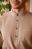 Arjuna Bespoke Fit Baju Melayu Cekak Musang - British Khaki