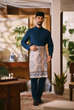 Arjuna Bespoke Fit Baju Melayu Cekak Musang - Teal Blue