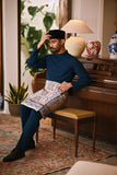Arjuna Bespoke Fit Baju Melayu Cekak Musang - Teal Blue