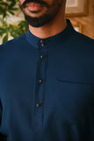 Arjuna Bespoke Fit Baju Melayu Cekak Musang - Teal Blue