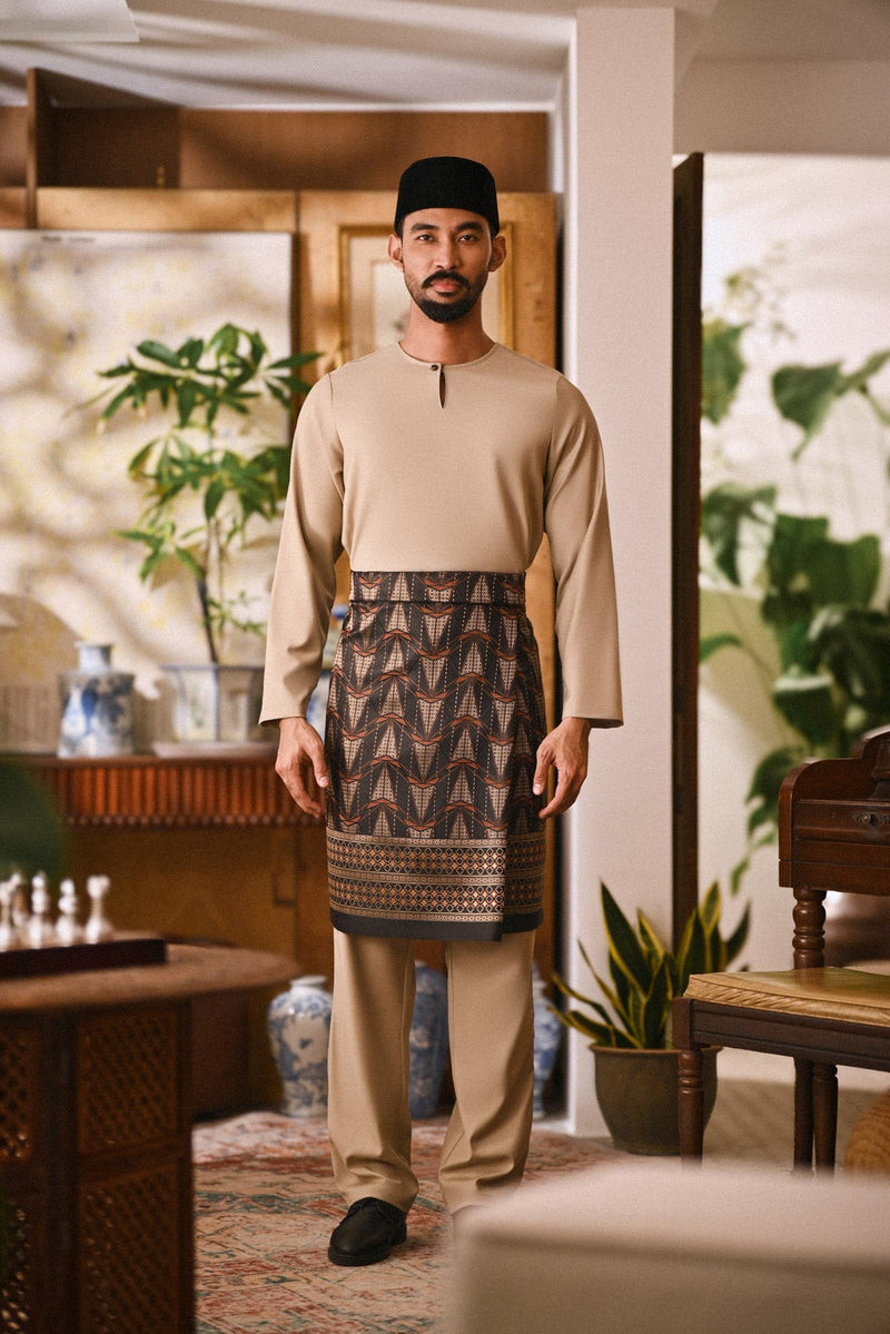 Arjuna Smart Fit Baju Melayu Teluk Belanga - British Khaki