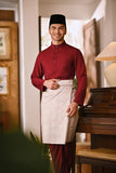 Arjuna Bespoke Fit Baju Melayu Cekak Musang - Ruby Maroon