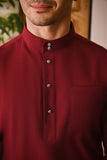 Arjuna Bespoke Fit Baju Melayu Cekak Musang - Ruby Maroon