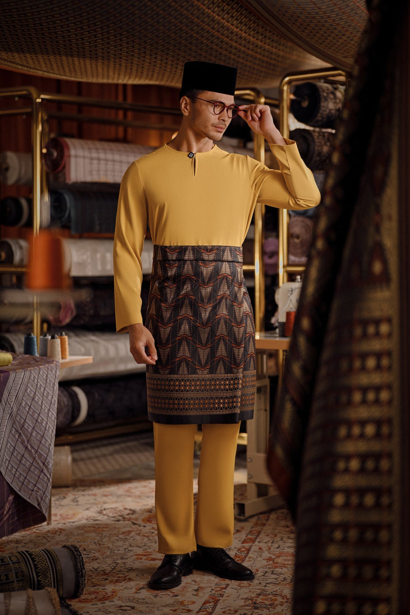 Bendahara Smart Fit Baju Melayu Teluk Belanga - Misted Yellow